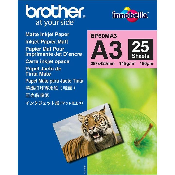 Produktbild Brother BP-60MA3 Matte Inkjet Paper (145 g/m², 25 x, A3)