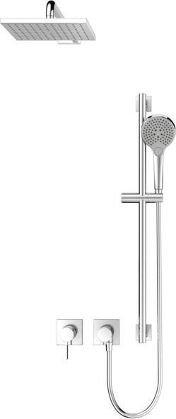 Keuco IXMO shower set 6 single lever mixer, 2 consumers, shower bar and overhead shower, square rose