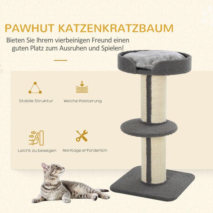 Actual product image Swisshandel24 Cat tree Cat scratching post Cat scratching tree Play tree Scratching post with platform Sisal (91 cm, Grey)