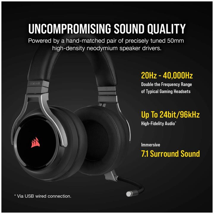 Produktbild Corsair Virtuoso Wireless Carbon (Kabellos)