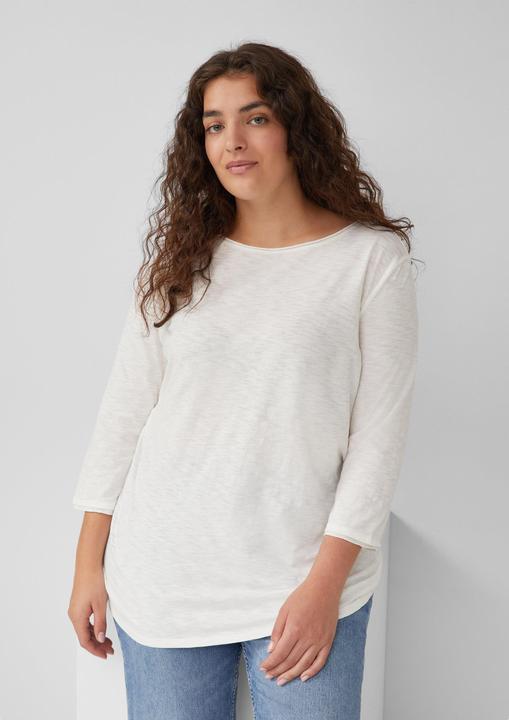 Produktbild S.Oliver T-Shirt Shirt mit Flammgarnstruktur und 3/4-Ärmeln (54)