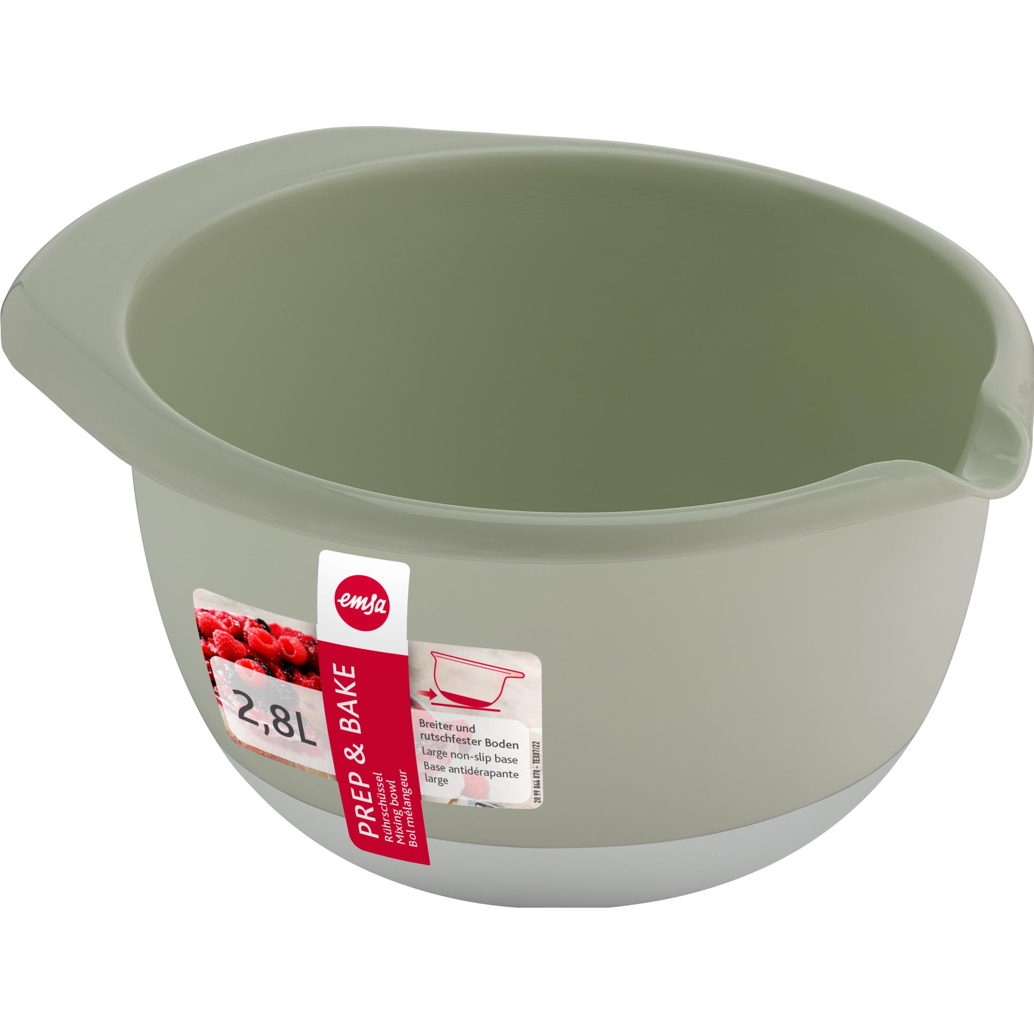 Thumbnail - Emsa Prep&Bake Kunststoff-Rührschüssel grau+grün 2,8L, Schüssel + Schale, Grün