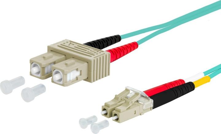 Metz Connect 151J1EOJO10E. Kabellänge: 1 m, Lichtleitertyp: OM3, Anschluss 1: 2x SC, Anschluss 2: 2x (S/UTP, CAT7, 1 m)