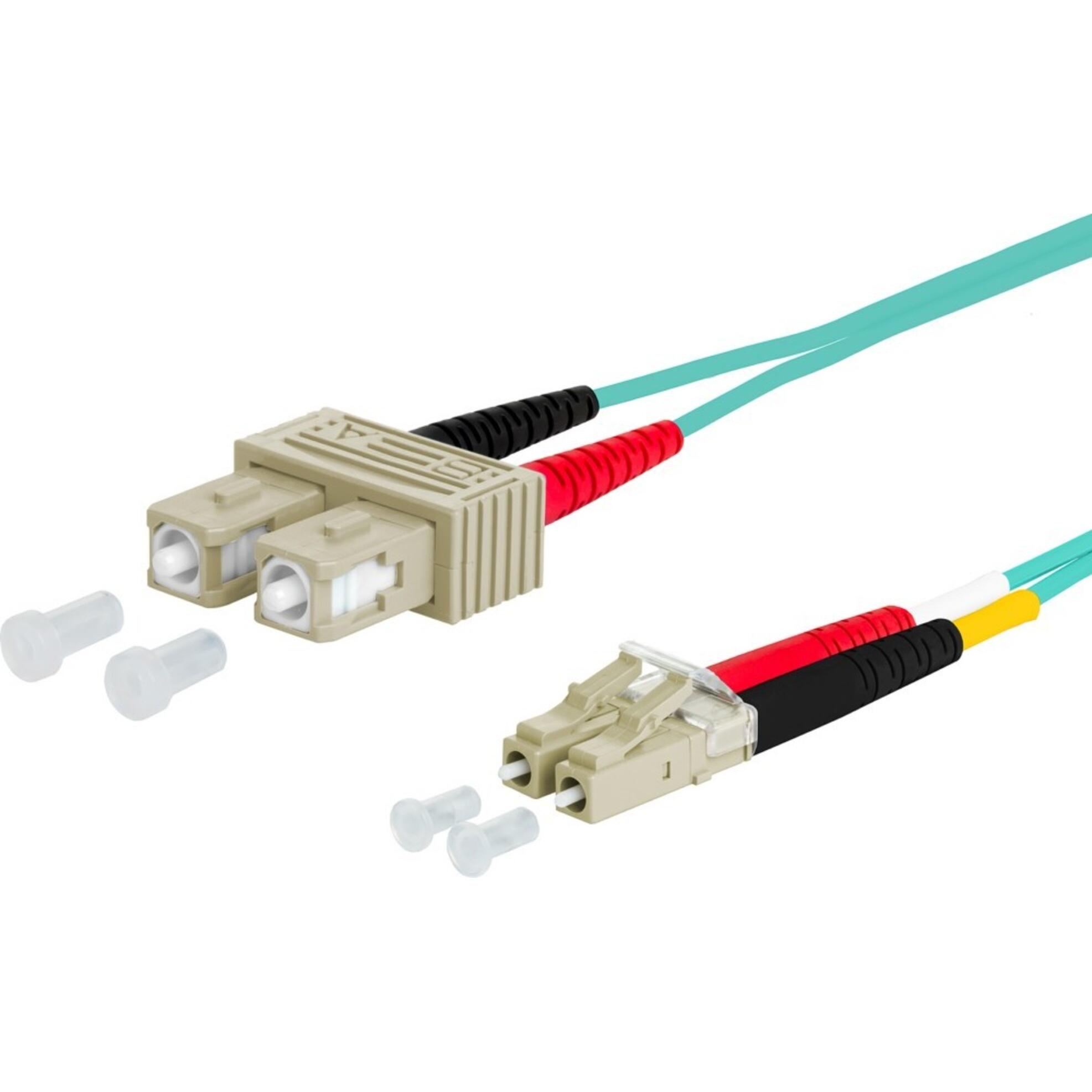 Metz Connect 151J1EOJO10E. Kabellänge: 1 m, Lichtleitertyp: OM3, Anschluss 1: 2x SC, Anschluss 2: 2x (LSOH, CAT7, 1 m), ...
