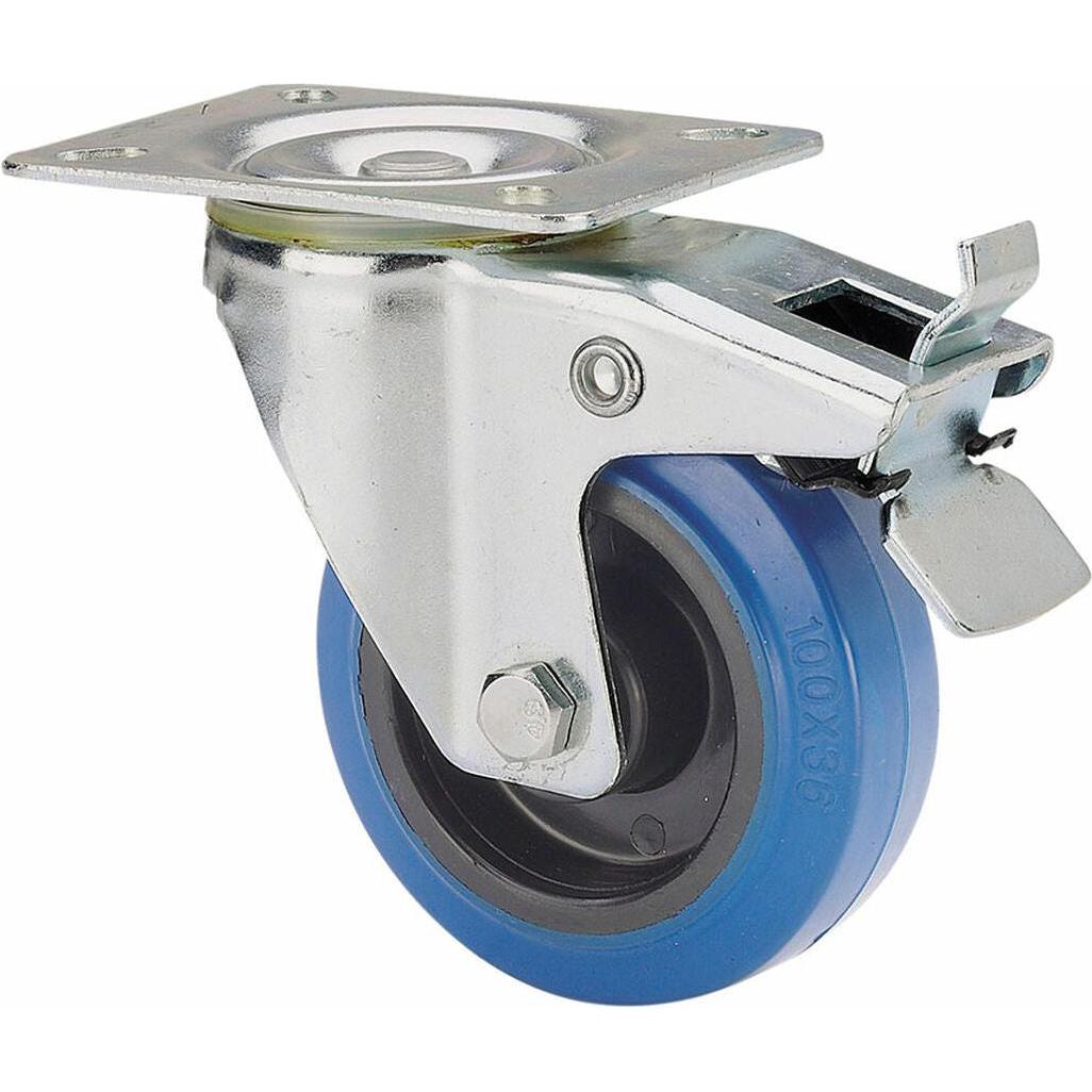 Ruedas Alex, Ruote + Rotelle, Rueda Blau Gummi Poliamix Ø 10 Cm 100 Kg Drehbar