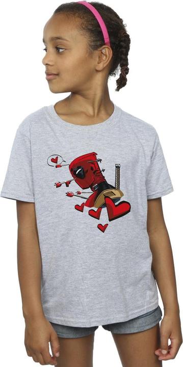 Actual product image Girls Deadpool Love Arrow Cotton T-Shirt (116)