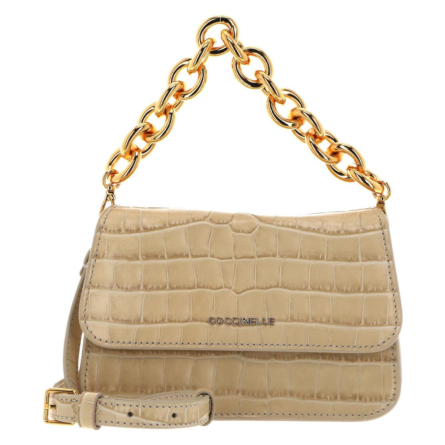 Coccinelle, Damen, Handtasche, Mini Bag Crossbody Croco Soft, Weiss