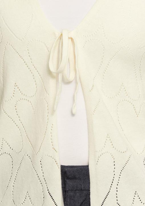 Produktbild s.Oliver Strickjacke Feinstrick-Jacke mit Herz-Ajourmuster und Bindeband (36)
