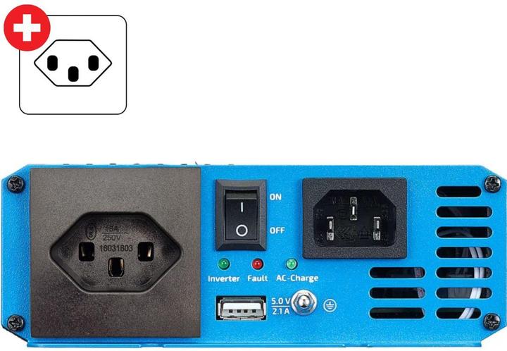 Produktbild Ective CSI 3 300W/12V Sinus-Wechselrichter mit Netzvorrangschaltung und Ladegerät (CH-Stecker)