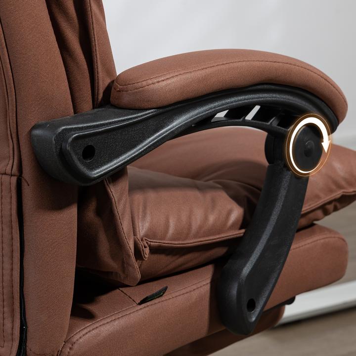 Image du produit Vinsetto Massage-Bürostuhl Polyester, Stahl Braun (56 - 64 cm)