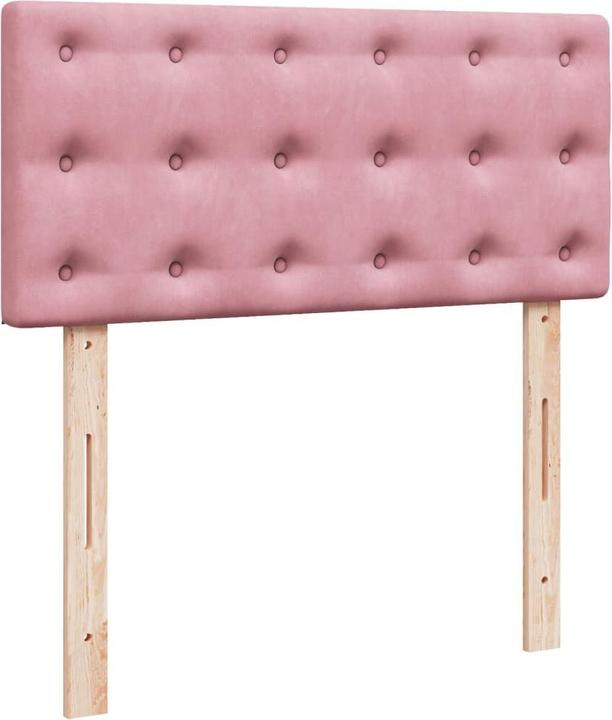 Actual product image VidaXL Boxspring bed Upholstered bed Single bed Mattress Pink 80x200cm Velvet (80 x 200 cm)