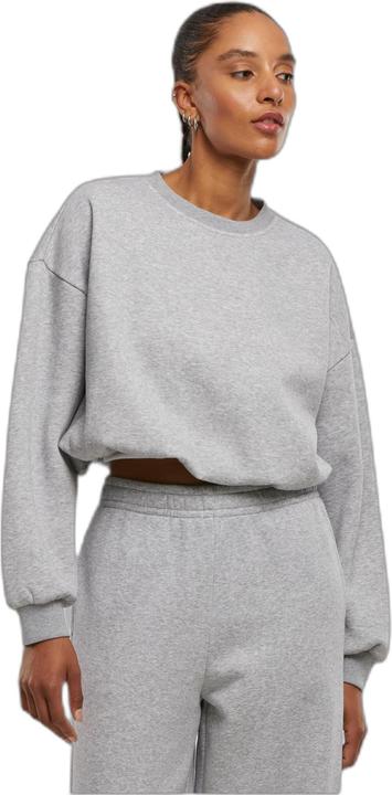 Image du produit Urban Classics Ladies Cropped Gathered Sweatshirt heathergrey L (L)