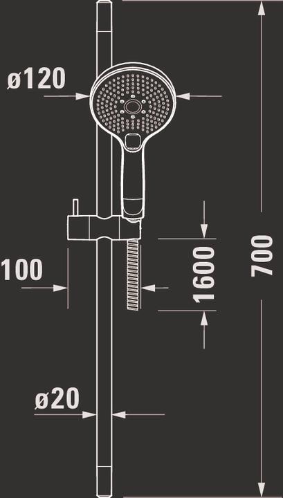 Actual product image Duravit Shower set chrome (3 Beam types, 14 l/min)