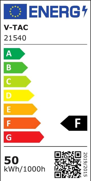 Energie-Label V-TAC VT51ST LED Strassen Lampe SAMSUNG Chip 50W 6500K (4200 lm, IP65)