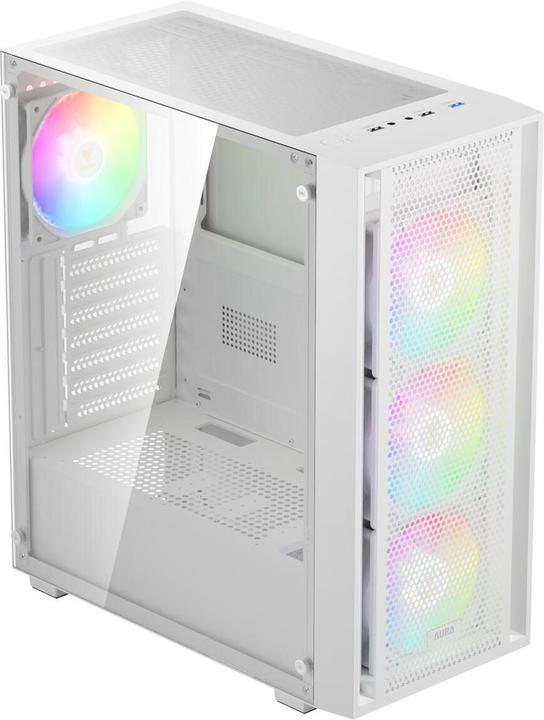 Immagine prodotto Gamdias Boitier Moyen Tour ATX Aura GC2 Elite aRGB avec panneau vitré (Blanc) (ATX)