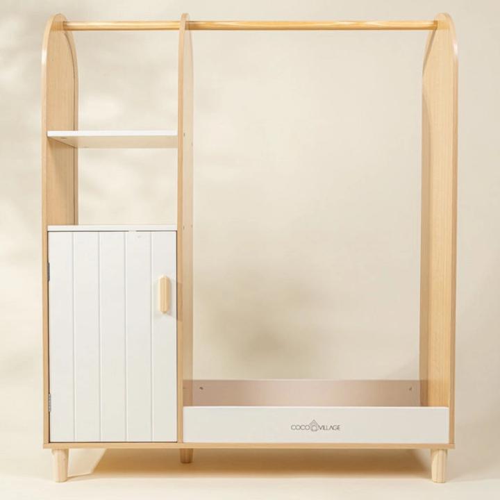 Produktbild Coco Village Kinderkleiderschrank aus Holz mit Spiegel – Verkleidungsschrank für Rollenspiele (30 cm)