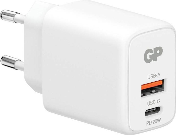 Produktbild GP Batteries GP WM2B USB-Ladegerät 20 W Steckdose Ausgangsstrom (max.) 3000 mA USB-A, USB-C® (20 W, 2 Ports)
