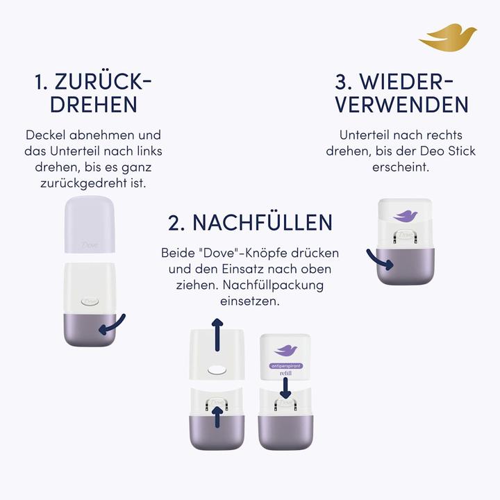 Produktbild Dove Antitranspirant Deostick Veilchen- & Tonkabohnenduft, 35 ml (Stick)