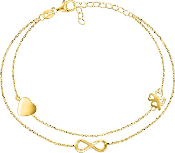 Brilio Silver - Double gold plated bracelet with ornaments BRC34Y