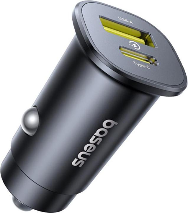 Actual product image Baseus GoTrip USB-C / USB-A 30W Autoladegerät - Schwarz