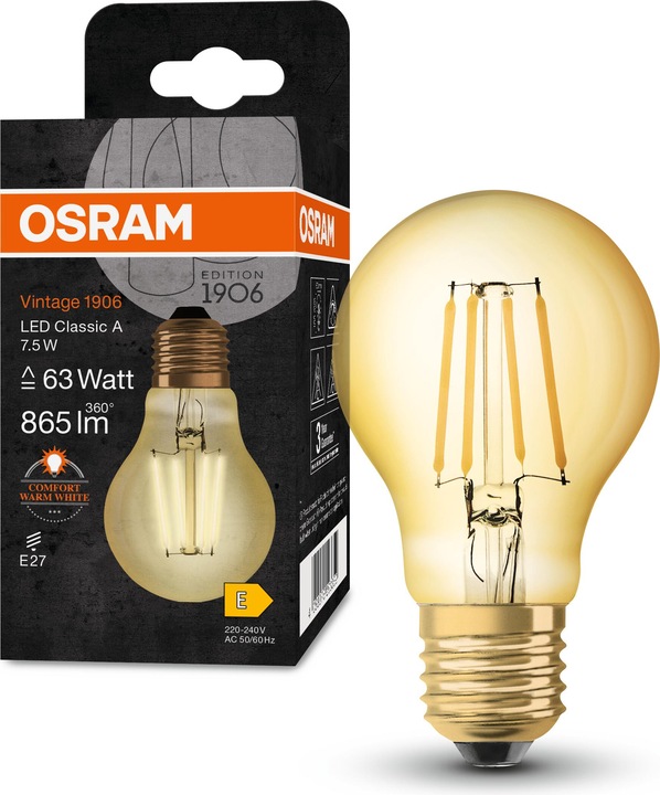Produktbild Osram Vintage 1906 Led Classic A (E27, 8 W, 950 lm, 1 x, E)