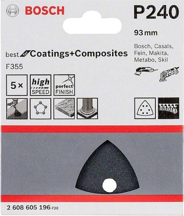 Produktbild Bosch Professional Zubehör PRO F355 Schleifblatt, 93 mm, G240 (240)