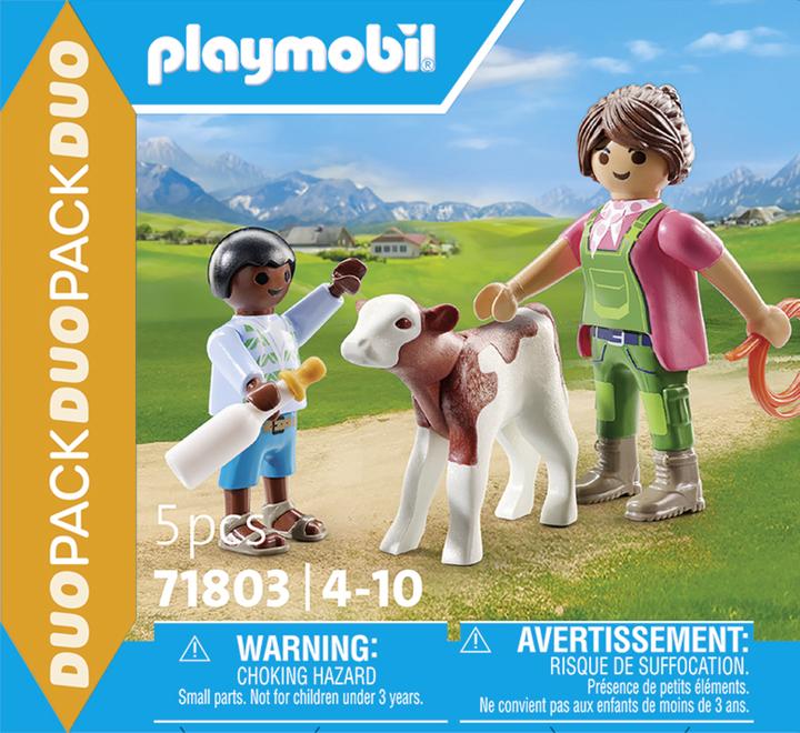 Produktbild Playmobil 71803 Bäuerin mit Kind und Kalb (71803)