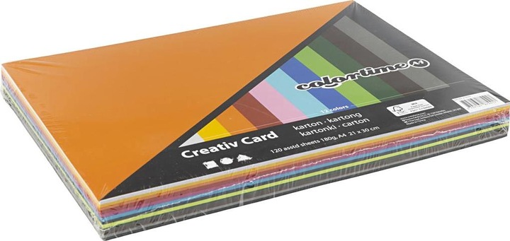 Immagine prodotto Creativ Company Gekleurd cartone A4, 12 x 10 vells (180 g/m², 120 x)