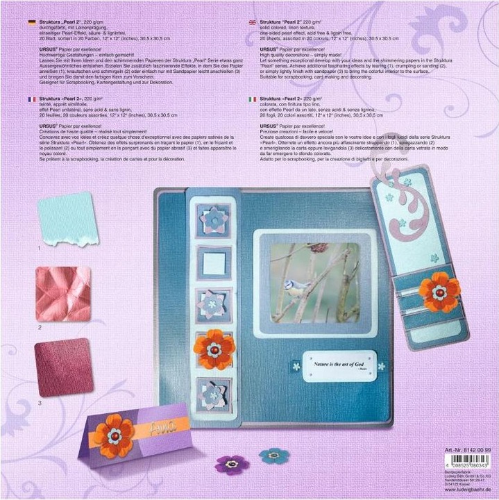 Actual product image Ursus Photo cardboard Pearl 2 30.5 x 30.5 cm, 20 sheets (220 g/m², 1 x)