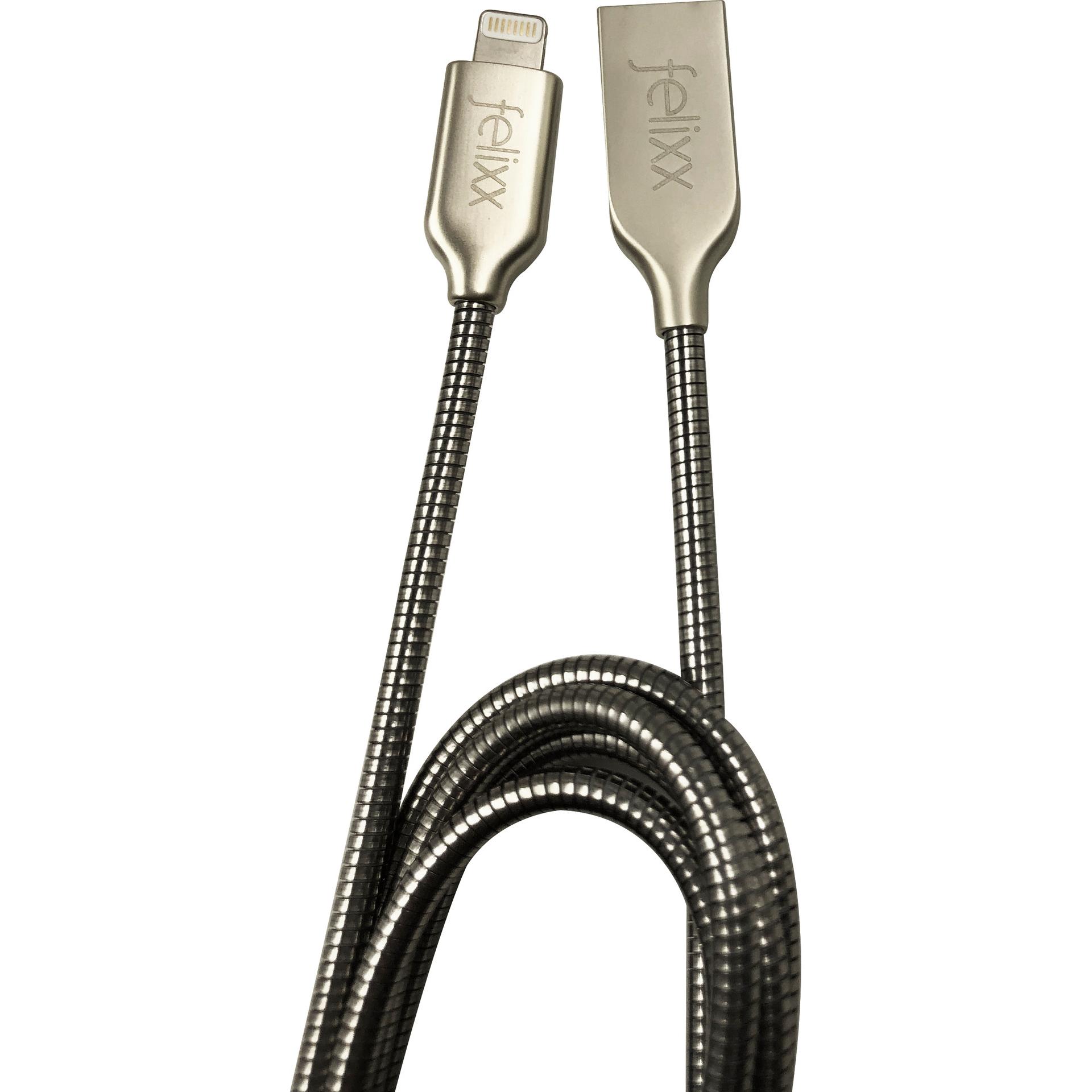 Thumbnail - Felixx Daten-Ladekabel Metall für Apple (1 m, USB 2.0), USB Kabel