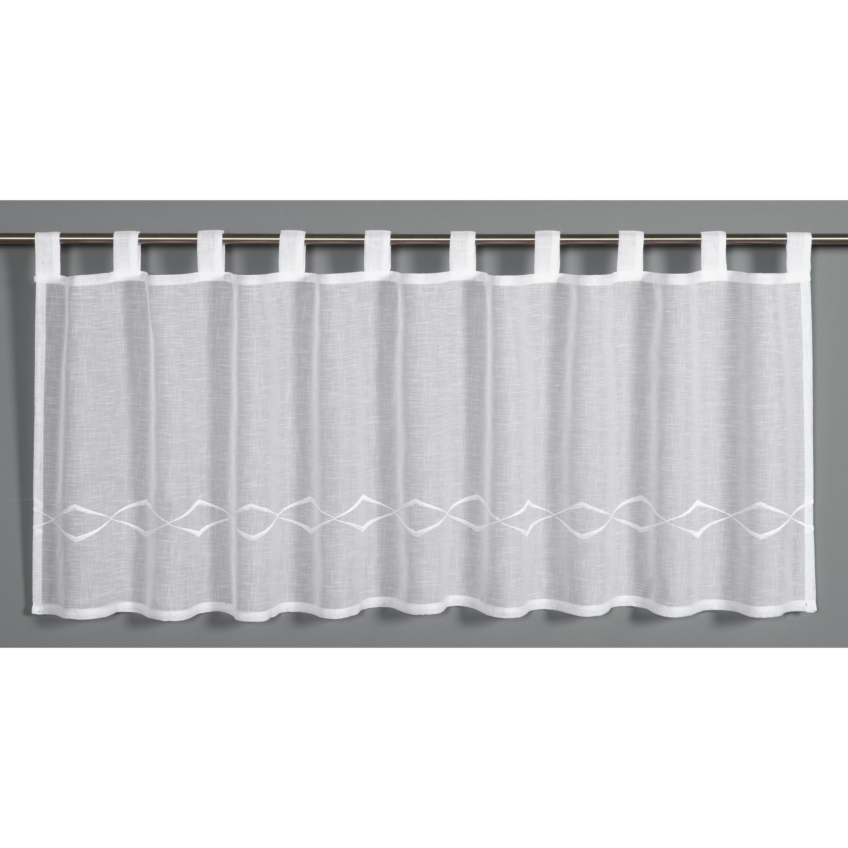 Sehlbach, Tenda, Bistrogardine Dolly-Voile grafische Stickerei (45 x 135 cm)