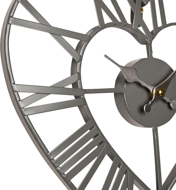 Actual product image Hestia Metal Heart Grey Wall Clock