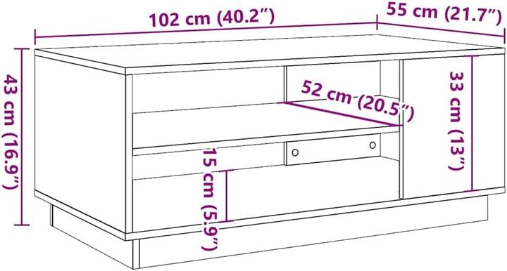 Image du produit vidaXL Couchtisch (102 x 55 x 43 cm)