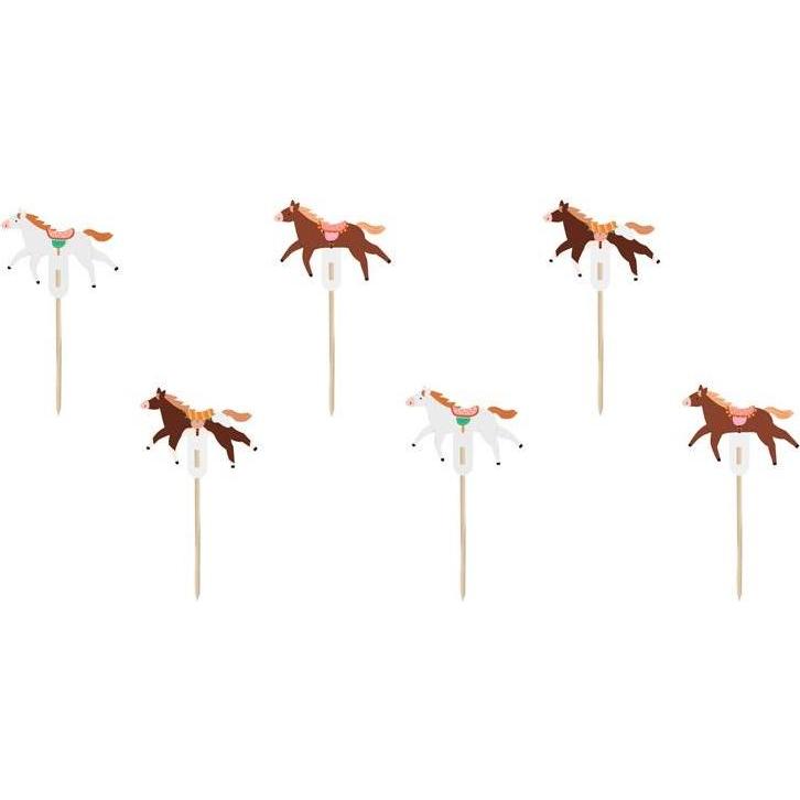 Partydeco Cake toppers - Chevaux (6 pz.)