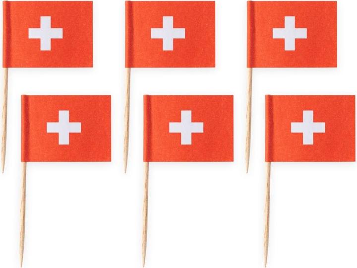 Fiesta Switzerland mini flag sticks (50 Piece)