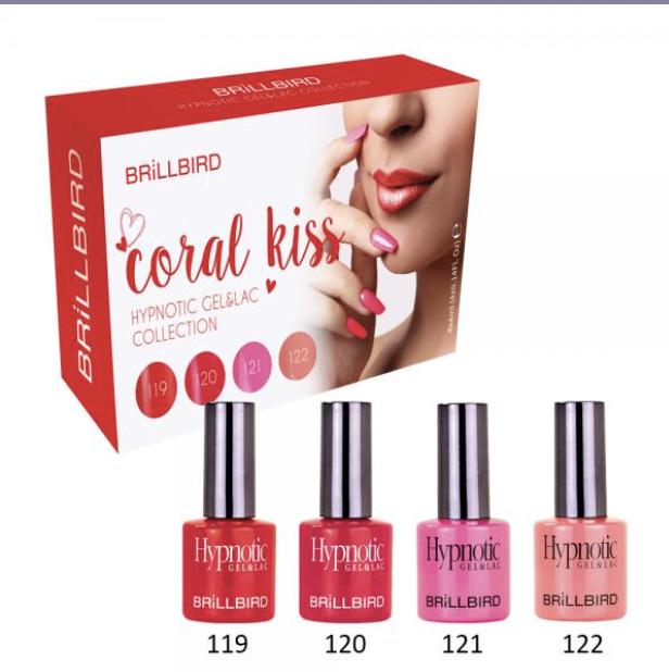 Produktbild BrillBird Coral Kiss Hypnotic gel&lac Set 4x4ml (UV-Gel Lack)