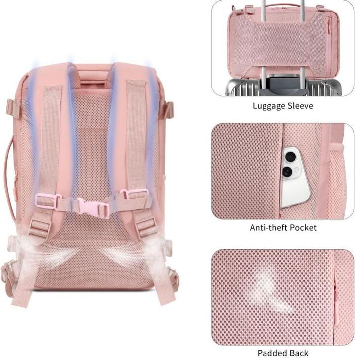 Actual product image Tech-Protect DEFENDER S50 RYANAIR & WIZZAIR TRAVEL LAPTOP CABIN BAG 20L 40x20x25 DUSTY ROSA (20 l)