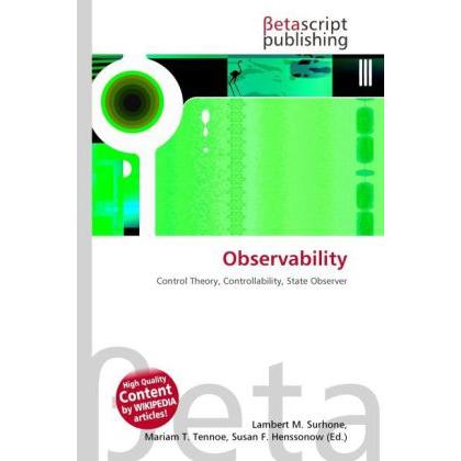 Observability, Fachbücher von Lambert M. Surhone, Miriam T. Timpledon, Susan F. Marseken