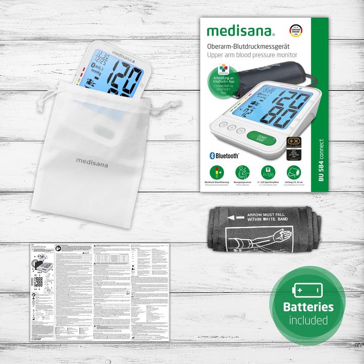 Immagine prodotto Medisana BU 584 connect Misuratore di pressione del braccio superiore con bracciale grande 23-43 cm (Sfigmomanometro per braccio)