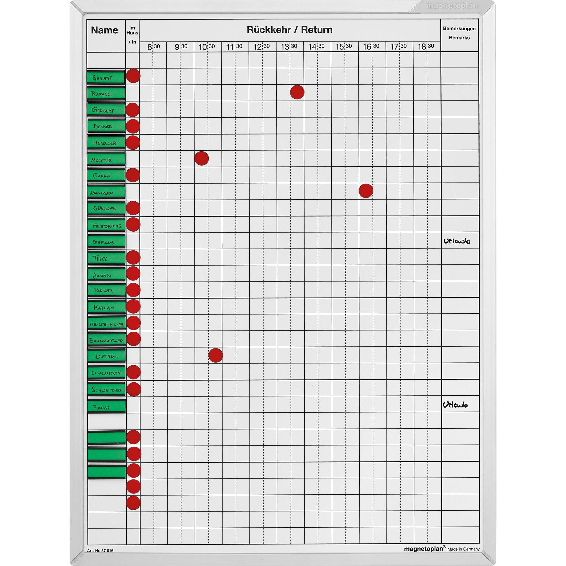 Magnetoplan, Präsentationstafel, An- und Abwesenheitstafel (45 x 60 cm)