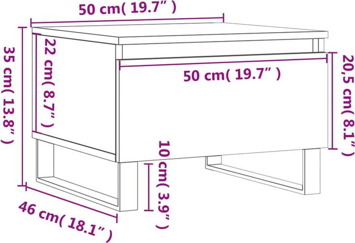 Image du produit vidaXL Couchtisch (50 x 46 x 35 cm)