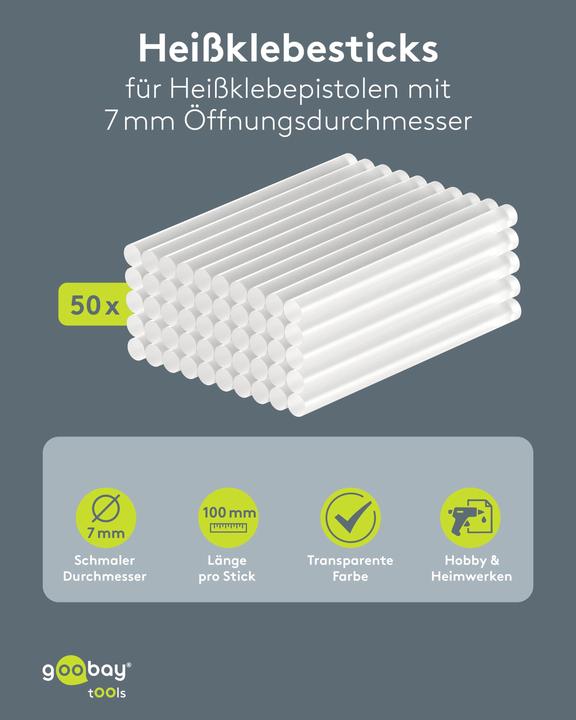 Produktbild Goobay Heissklebesticks 7 mm, 50 Stk.