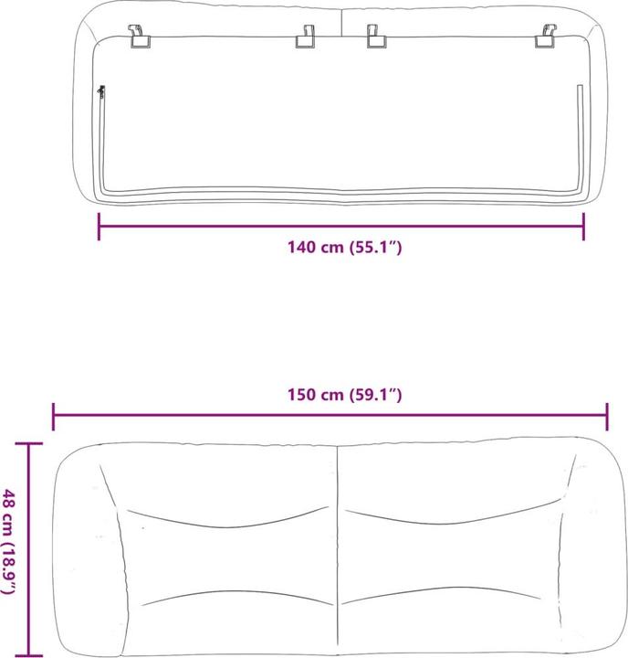 Actual product image vidaXL Kopfteil-Kissen (15 x 15 x 48 cm)