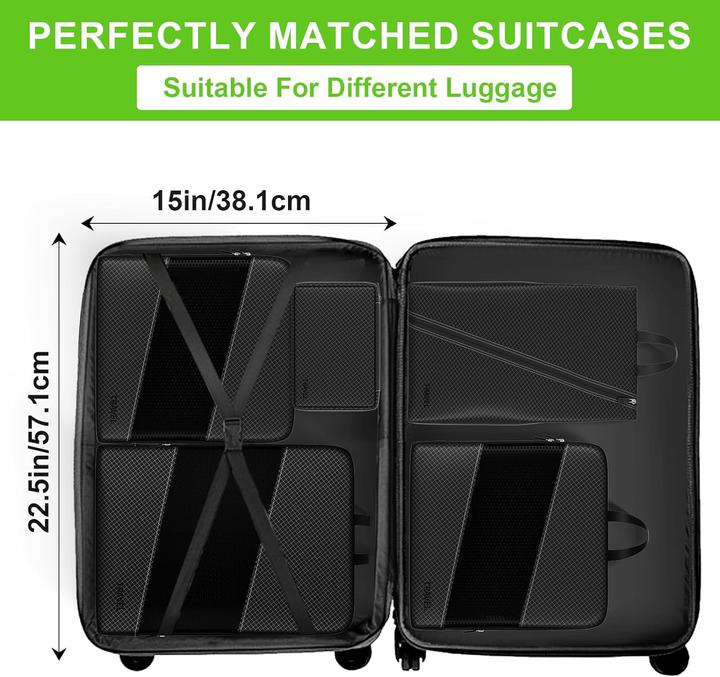 Actual product image Only-Bags.Store 6 compression packing cubes for suitcases, expandable storage bags for travelling items