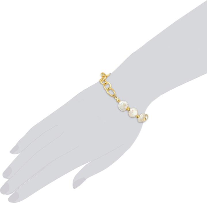 Immagine prodotto Lulu & Jane Donna lega di metallo perla d'acqua dolce coltivata oro giallo 18,0 cm di lunghezza base + 3,0 cm (18 cm, Lega metallica)