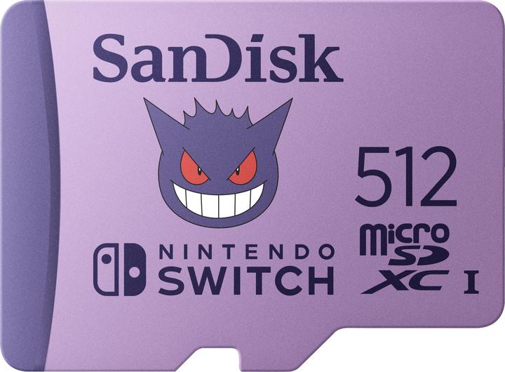 Actual product image SANDISK Nintendo Pokemon Ectoplasm (512 GB, microSDXC, U3, UHS-I)