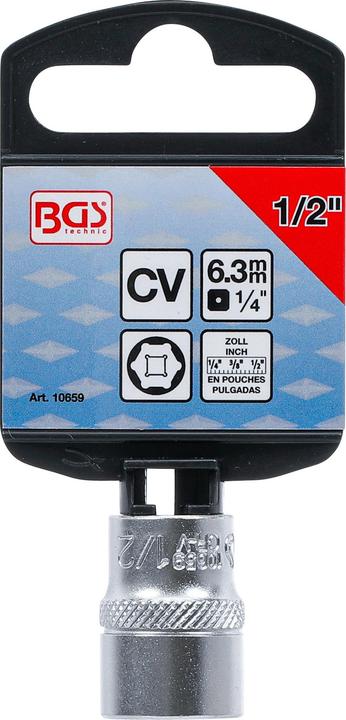 Actual product image BGS Socket, Hexagon 6.3 mm (1/4") Drive 1/2" (1/2")