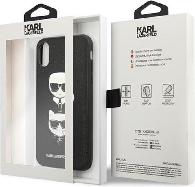 Produktbild Karl Lagerfeld KLHCPXSAKICKCBK iPhone X/XS czarny/black hardcase Saffiano Karl&Choupette Head (Apple iPhone X, Apple iPhone XS)