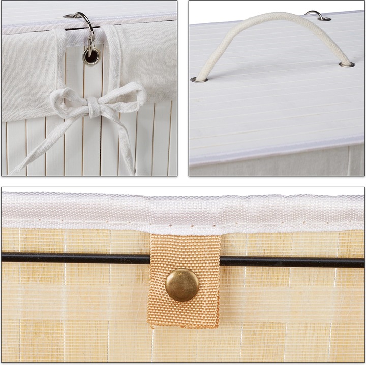 Image du produit Relaxdays Panier à linge, 2 compartiments (95 l)