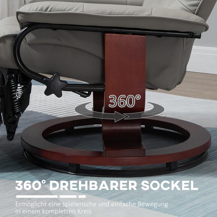 Produktbild Homcom Relaxsessel Kunstleder, Schaumstoff Grau